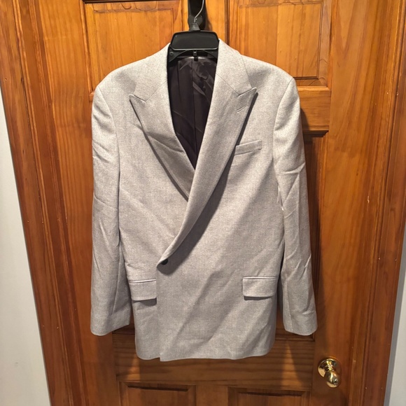 Topman Single Button Double Breasted Blazer Suit Jacket in Light Grey 36R NWOT - Picture 2 of 6